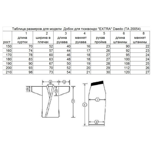 Добок EXTRA Daedo ТА 20054
